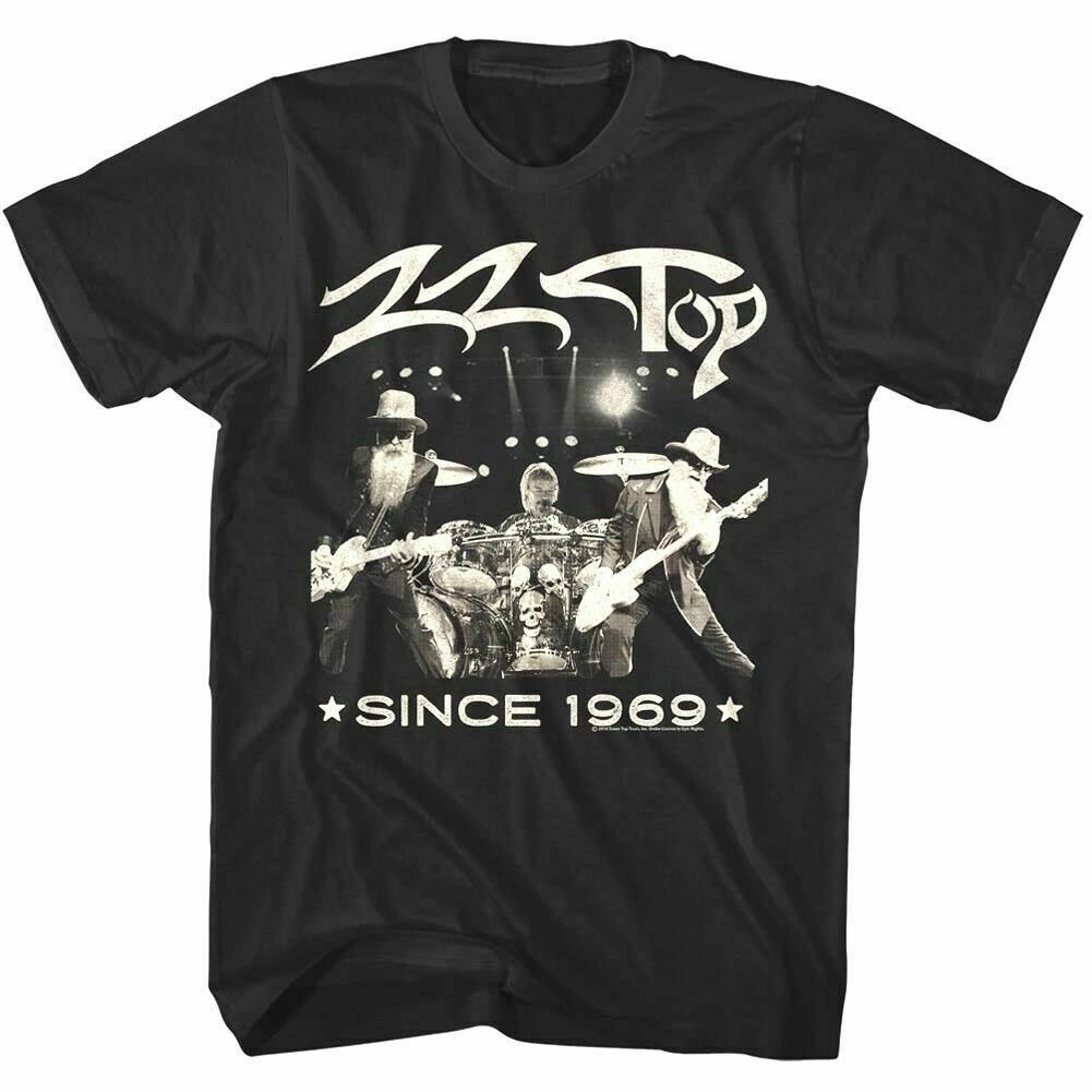 oversize T-shirt เสื้อยืด พิมพ์ลายวงร็อคถ่ายภาพ คอนเสิร์ต Zz Top Live Since 1969 สไตล์วินเทจ สําหรับผู้ชาย HGblmb78MFgen