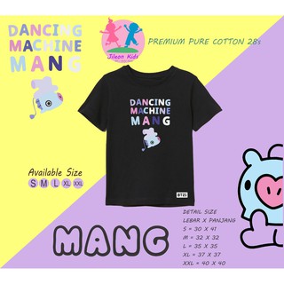 เสื้อยืด ลาย BT21 MANG DANCING MACHINE SIZE 1 ถึง 11 ปี 8 สี สําหรับเด็ก