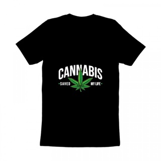 เสื้อยืดผ้าฝ้ายเสื้อยืด พิมพ์ลาย Gildan Distro Cannabis Saved My Life สําหรับผู้ชาย และผู้หญิงL XL  XXL 3XL