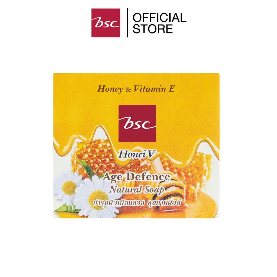 HONEI V BSC AGE DEFENCE NATURAL SOAP ฮันนี่ วี บีเอสซี สบู่ใสสูตรน้ำผึ้งและวิตามินอี 80 กรัม thumbnail 4