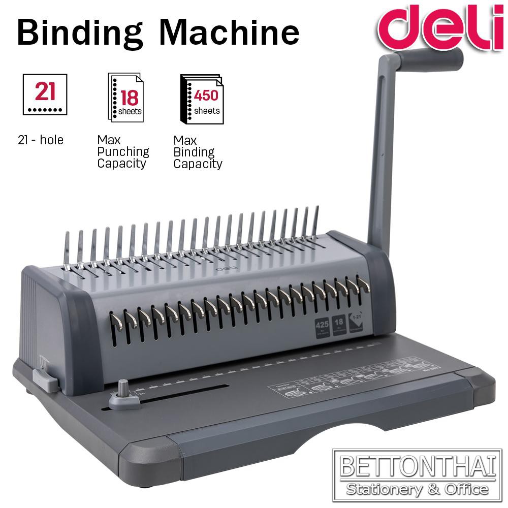 Deli 3873 Binding Machine เครื่องเจาะกระดาษและเข้าเล่มเอกสาร สันกระดูก