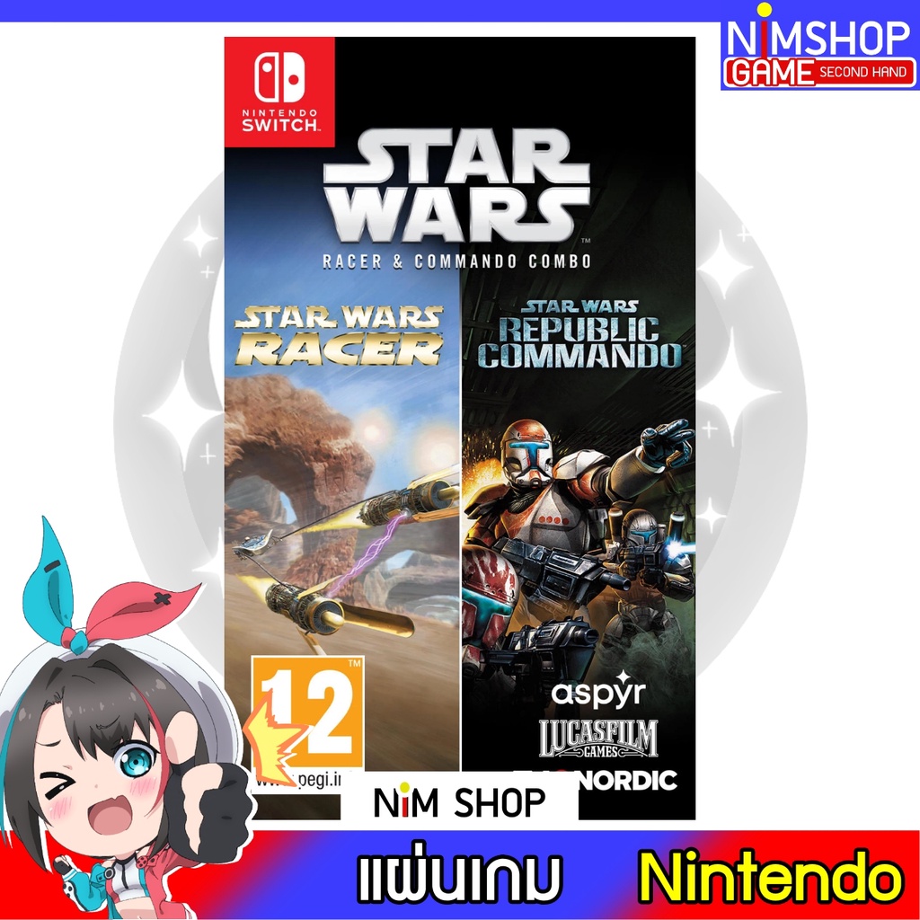(มือ1) Nintendo Switch : Star Wars Racer &amp; Commando Combo แผ่นเกม มือสอง สภาพดี