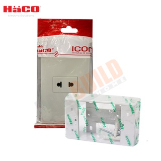 HACO IC-R10 I CON เต้ารับ 2 ขา 1 ช่อง + บ็อกลอย NANO