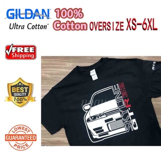 Diytshirtmensnew [Xs-6Xl] เสื้อยืดคอกลมแขนสั้นพิมพ์ลายรถแข่ง Oversize Nissan Skyline Gt R32