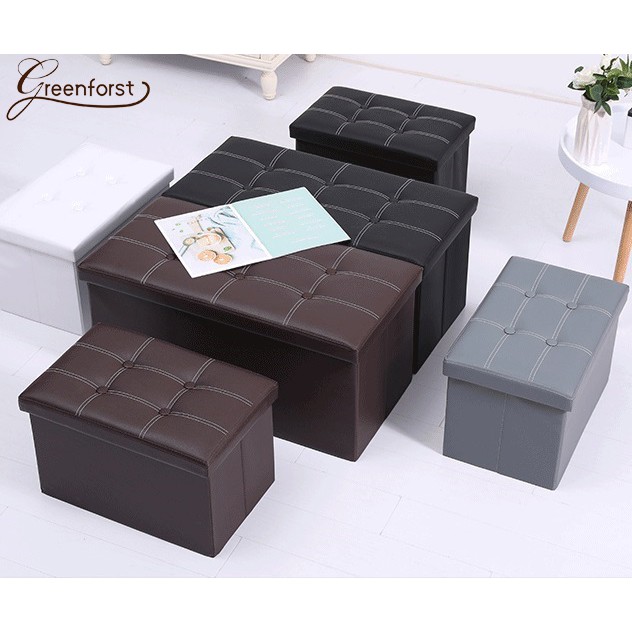 Greenforst กล่องเก็บของ นั่งได้ แข็งแรง มี2แบบ แบบหุ้มผ้า/หุ้มหนังPU มี3 ขนาด รุ่น 2107 / C-2225 #8