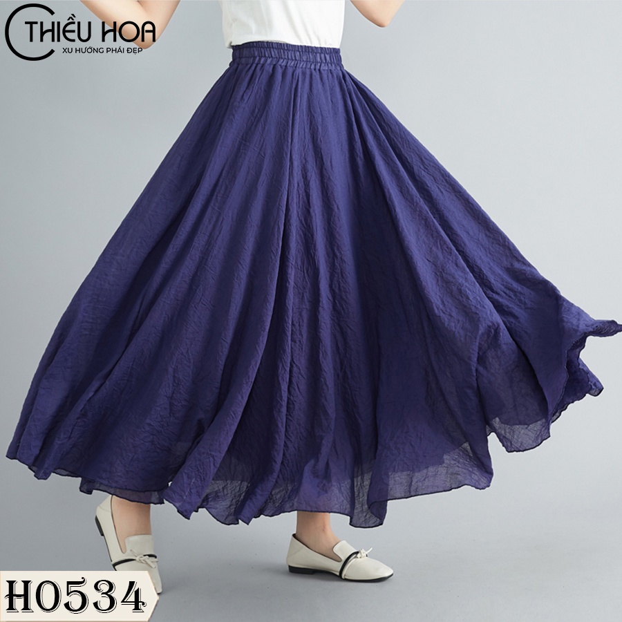 ชุดเดรสผู้หญิงวัยกลางคนดีไซน์จีบเฉพาะผ้าฝ้ายเนื้อนุ่มพริ้ว เข้ากับฟิกเกอร์ Thieu Hoas VD2H0534