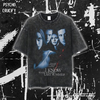 เสื้อยืด ขนาดใหญ่ พิมพ์ลาย Psycho Crucify I Know What You Did แฟชั่นฤดูร้อน สําหรับผู้ชาย | หินล้างทําความสะอาด | เสื้อย