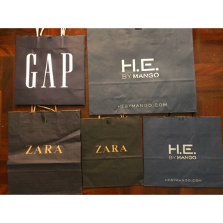 [พร้อมส่ง] ถุงกระดาษ zara mango gap