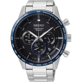 Karnvera Shop นาฬิกาข้อมือผู้ชาย Seiko Chronograph SSB357P1 Tachymeter Quartz Mens Watch