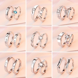 [คลังสินค้าพร้อม]39 แบบ Cincin คู่เงิน 925 original แหวนเพชร Cincin perak แหวนปรับระดับได้
