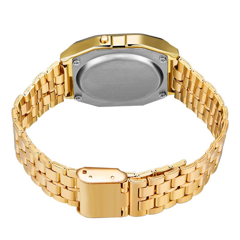 Ss Elegant Mens Womens Retro สแตนเลส LCD นาฬิกาจับเวลากีฬาดิจิตอล - รูปที่ 6