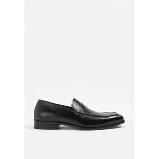 Mac&amp;Gill รองเท้าผู้ชายหนังแท้แบบโลฟเฟอร์ทางการ รองเท้าทำงาน Barney Leather Penny Loafer in black