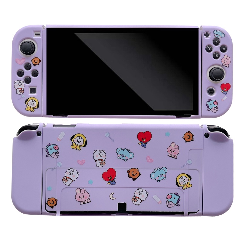Nintendo Switch OLED เคสธีมแอนิเมชั่น การ์ตูนน่ารัก สีสันสดใส ปลอก TPU เกมคอนโซล ที่จับ ป้องกัน ปกอ่อน