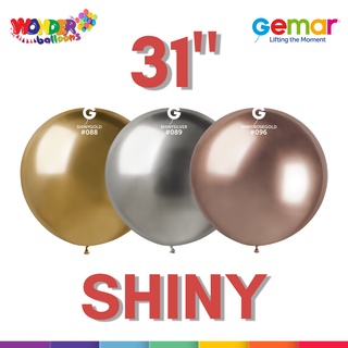 Gemar ลูกโป่งยาง ทรงกลม แวววาว ขนาด 31 นิ้ว (1 ชิ้น)