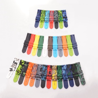 24mm Multiple Black CAMO color Waterproof Silicone Rubber Replacement Wrist PAM441 111Band strap For Panerai watch Samsun