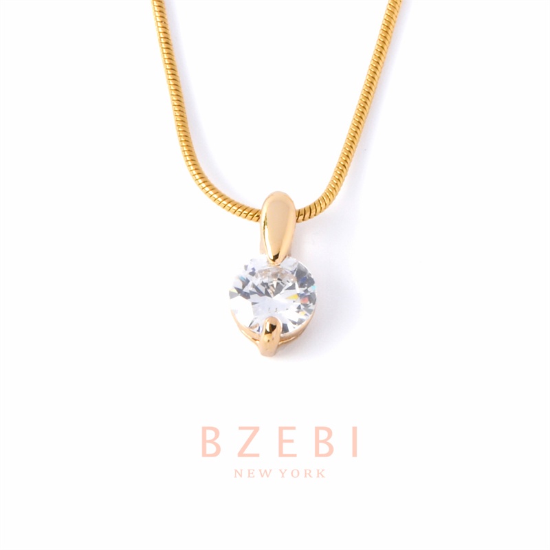 BZEBI สร้อยคอ โซ่ ทอง ผู้หญิง แฟชั่น น่ารัก จี้หัวใจ สวยๆ ประดับเพทาย เครื่องประดับแฟชั่น ของขวัญวันเกิด สําหรับผู้หญิง 534N