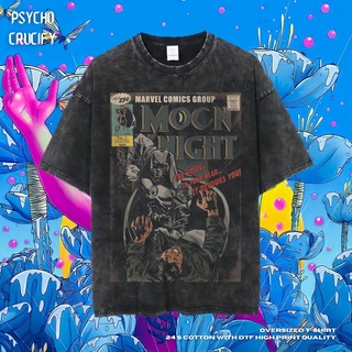 tshirtเสื้อยืดคอกลมฤดูร้อนเสื้อยืด ขนาดใหญ่ พิมพ์ลายอัศวิน Psycho Crucify Moon Knight | หินล้างทําความสะอาด | เสื้อยืด ข