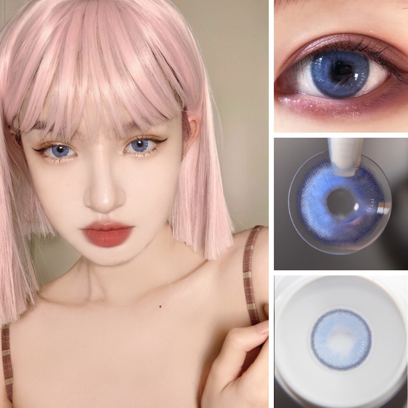 Uyaai คอนแทคเลนส์ แบบบิ๊กอาย สีฟ้า 2 ชิ้น
