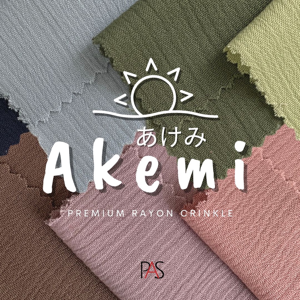 [ขั้นต่ํา 2x คลิก 1 หลา] ผ้าเรยอนย่น ขายปลีก Akemi วัสดุพรีเมี่ยม ราคา 1/2 YARD