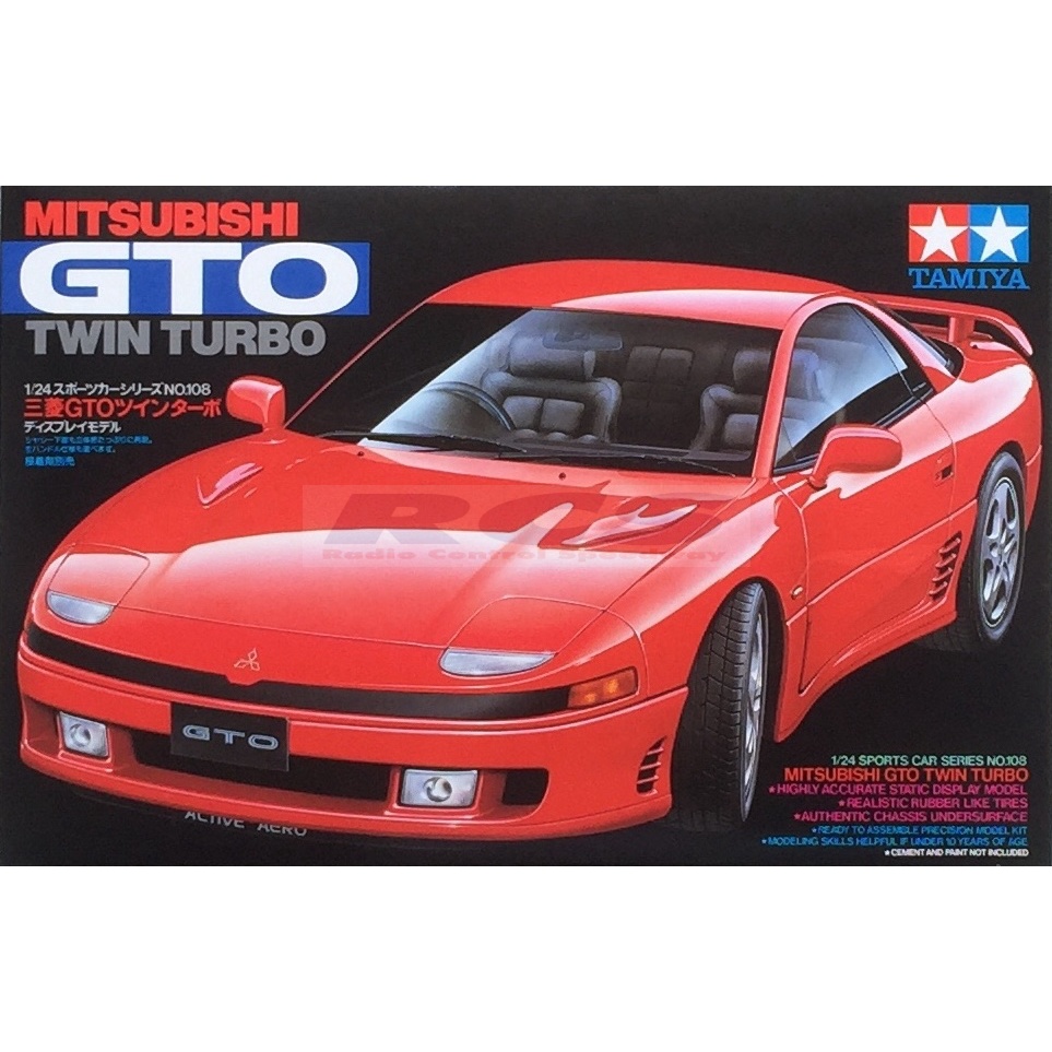 TAMIYA 24108 ชุดประกอบจำลองมาตราส่วน 1:24 MITSUBISHI GTO TWIN TURBO โมเดลประกอบ ต้องไปสร้างและทำสีเอง