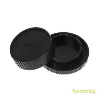 FUN Rear Lens Body Cap Camera Cover Set Dust Screw Mount Protection Plastic Black Replacement for Minolta MD X700 DF-1