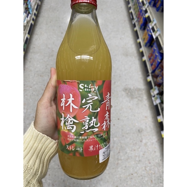น้ำแอปเปิ้ล 100% ตรา ไชนี่ 1000 Ml. Apple Juice Aomori Kanjuku Ringo ( Shiny Brand ) แอปเปิ้ล จูซ อา