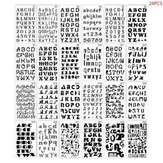 ST แม่แบบลายฉลุตัวอักษร สำหรับตกแต่งสมุดภาพ 24 ชิ้น / ชุด