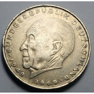 เยอรมนี (Germany), ปี 1969-1987, 2 Deutsche Marks, Konrad Adenauer