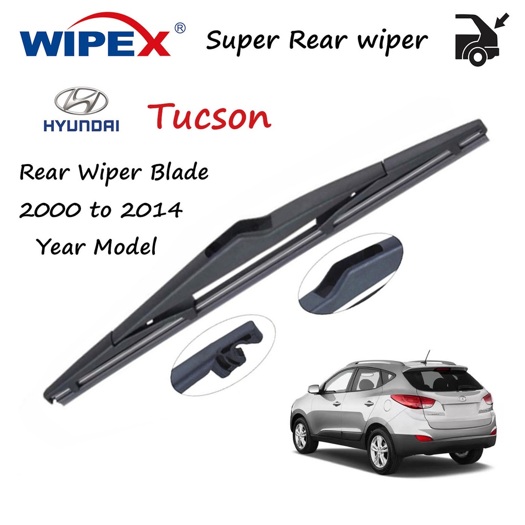 (คุณภาพ) Hyundai Tucson Only ใบปัดน้ําฝนด้านหลัง pcs สําหรับ 2010 ถึง 2014 ปีรุ่นรถหน้าต่างด้านหลัง Wipers ใบมีดจาก Wipex