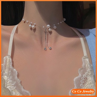 Cocojewelry สร้อยคอ จี้รูปนางเงือก ประดับไข่มุก เพชร และพู่ ขนาดเล็ก หรูหรา สําหรับผู้หญิง