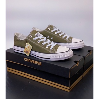 🔥รองเท้า Convers All Star Classic OX Green รองเท้าผ้าใบผู้ชายและผู้หญิง 36-45(Free Box Set)