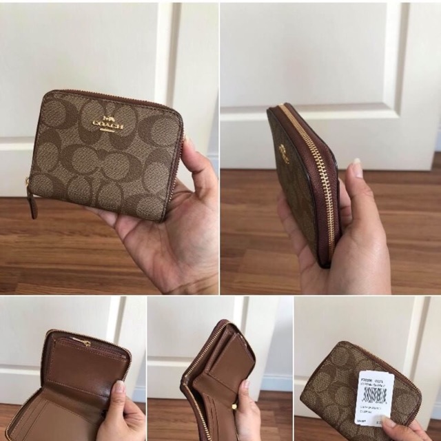 พร้อมส่ง แบบให Coach กระเป๋าสตางค์ใบเล็กซิปรอบ  ด้านในมีช่องซิปใส่เหรียญ ใส่บัตร ใส่แบงค์ทางยาวได้ ข