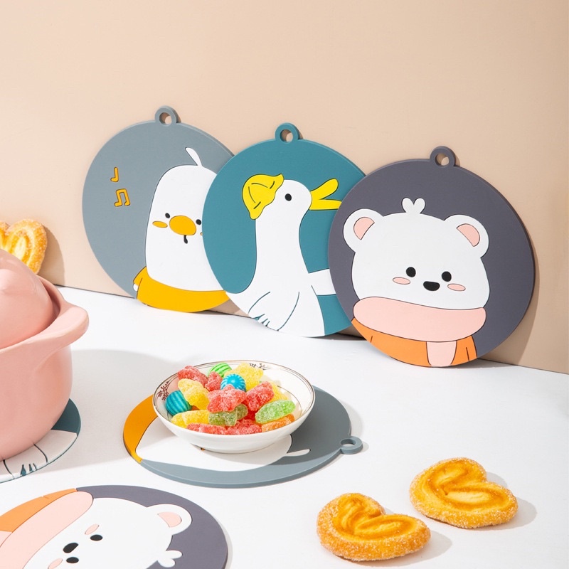 ที่รองจานซิลิโคน กันร้อน กันลื่น แผ่นรองความร้อน ที่รองจาน ที่วางจานซิลิโคน แผ่นรองจาน ซิลิโคนกันร้อน