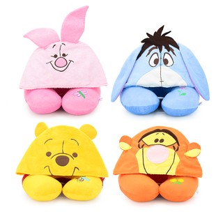 Disney ลิขสิทธิ์แท้ หมอนรองคอ Pooh / Piglet / Eeyore / Tigger : มีฮู้ด (Winnie the pooh)