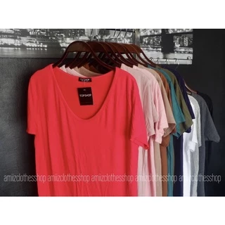 เสื้อยืดคอยู งานป้ายTopshop มีไซด์ เสื้อผ้าแฟชั่นผู้หญิง