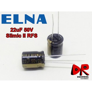 (2 ชิ้น) 22uF 50V Silmic II RFS ตัวเก็บประจุ ออดิโอเกรด ELNA ญี่ปุ่น