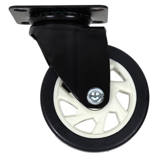 SWIVEL PLATE CASTER WHEEL FITT 622125 5" BLACK ลูกล้อแป้นหมุนPU FITT 622125 5 นิ้ว สีดำ ลูกล้อ อะไหล่เฟอร์นิเจอร์ เฟอร์น