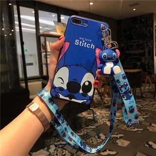 stitch ตุ๊กตาเคสคลุมโทรศัพท์มือถือพร้อมเชือกเส้นเล็กสําหรับ oppo f9 f 7 f 1 s f 5 a 7 a 3 s r 9 r 9 s plus a 811