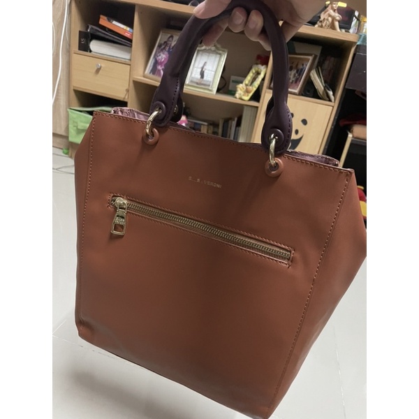 ELLSA VERONI กระเป๋ามือสอง สีน้ำตาล ขนาด 10x11x4"