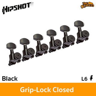 Hipshot Grip-Lock Closed Stag ลูกบิดกีต้าร์ ล็อคสาย สี Black แถวเดียว L6 (6K1EL0B-STAG)