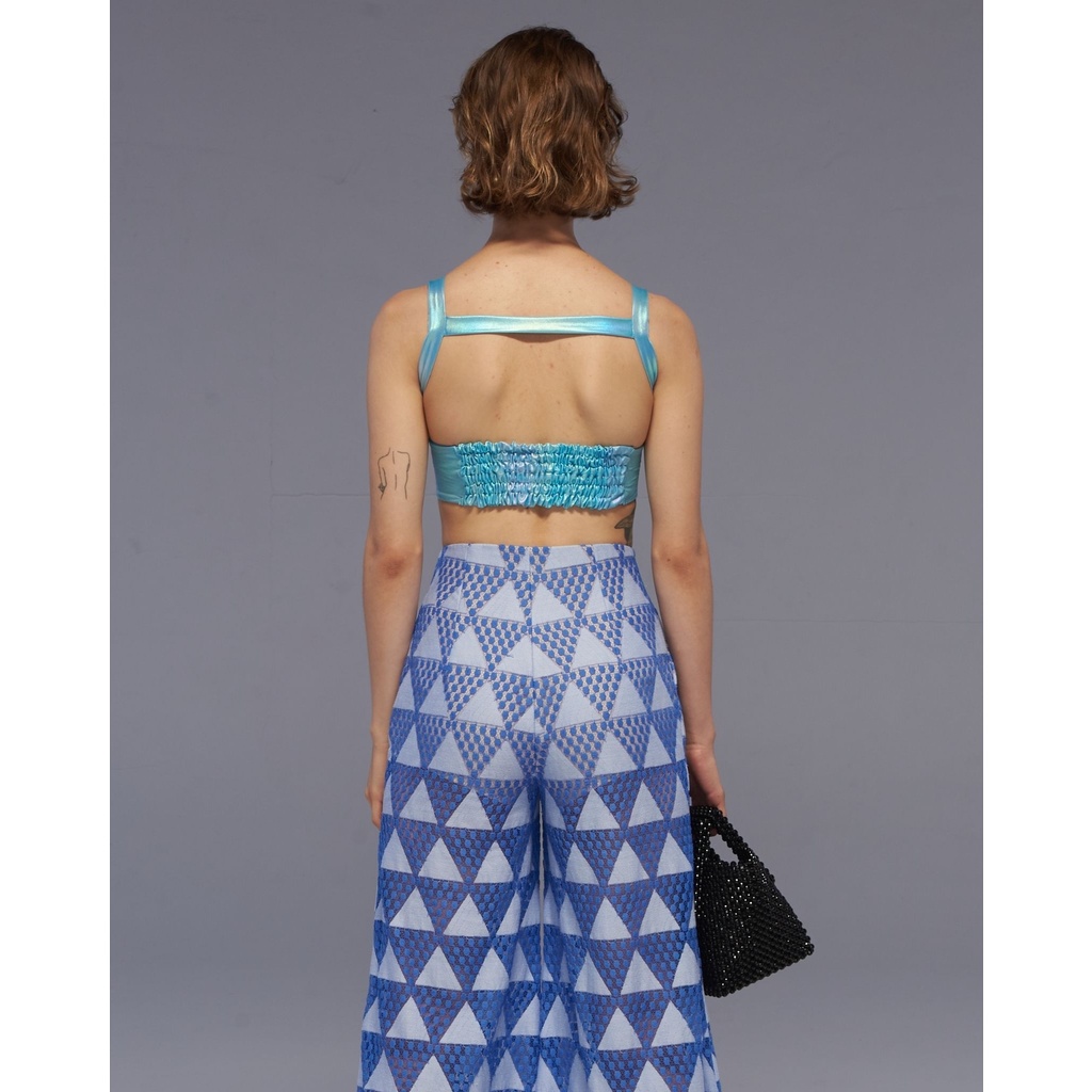The SRT X7 Holographic Crop Top Bra (TBL105) เสื้อครอปสายเดี่ยวทรงบรา ผ้ายืด สีโฮโลแกรม — صورة 3