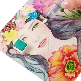 แปรงปากกาหมึก แบบนิ่ม เติมได้ สําหรับวาดภาพระบายสี