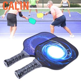 Calin 2Pcs Pickleball Paddles ไม้บีชแร็กเก็ตพร้อมหน้าคาร์บอนไฟเบอร์และลูกบอลสำหรับกีฬากลางแจ้ง