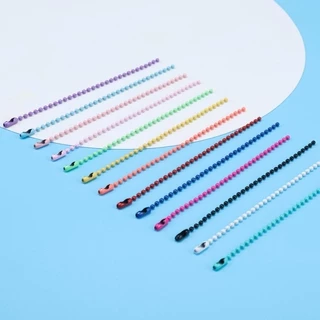 โซ่ไข่ปลา สีพาสเทล 10-12cm พวงกุญแจโซ่ลูกปัด สำหรับห้อยเฟรมการ์ด DIY พวงกุญแจป้ายโซ่เชื่อมโยง ตกแต่งตุ๊กตาและแท็ก