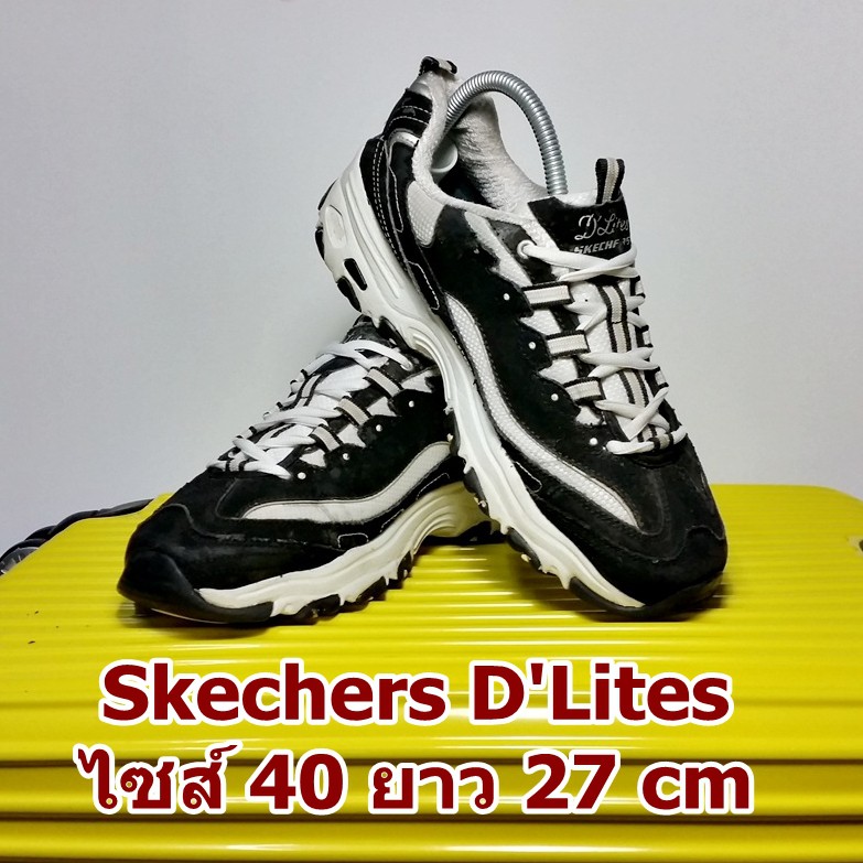 Skechers D'Lites มือสอง ของแท้ ไซส์ 40 ยาว 27 เซน สภาพสวยๆ (รองเท้าสเก็ตเชอร์ ดีไลท์ รุ่น เบอร์ ขนาด ไซต์ สภาพดี สภาพสวย