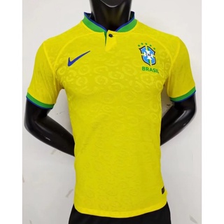 เสื้อกีฬาแขนสั้น ลายทีมชาติฟุตบอล Brazil 2022 2023 ชุดเหย้า ไซซ์ S - XXL