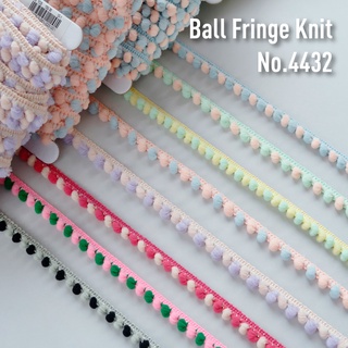 MOMOTARA No. 4432 เทปทอชายครุยตุ้ม ปอมปอม ลูกตุ้ม Ball Fringe Knit ขนาด 1.2 CM ยาว 36 หลา