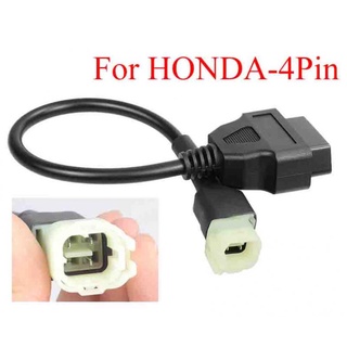 มาใหม่ อะแดปเตอร์เชื่อมต่อสายเคเบิล 16 pin เป็น 4 pin OBD 4Pin เป็น OBD2 16 pin สําหรับรถจักรยานยนต์ Honda ATV VFR CRF