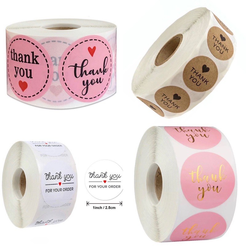 ⭕️ล็อตสุดท้าย⭕️ สติ๊กเกอร์ thank you 500 ดวง