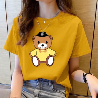 🚚 พร้อมส่ง 🚚 เสื้อยืด เสื้อยืดผู้หญิง✨เสื้อแขนสั้น แขนสั้นคอกลม✨เสื้อยืดลายการ์ตูนน่ารักๆ✨ #W27